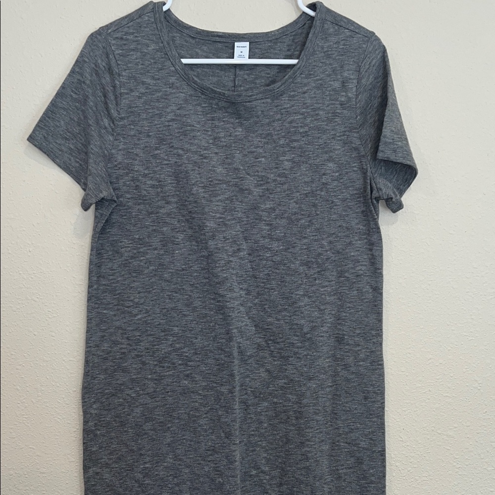Old Navy Heather Gray Women's Short Sleeve T-Shirt Dress